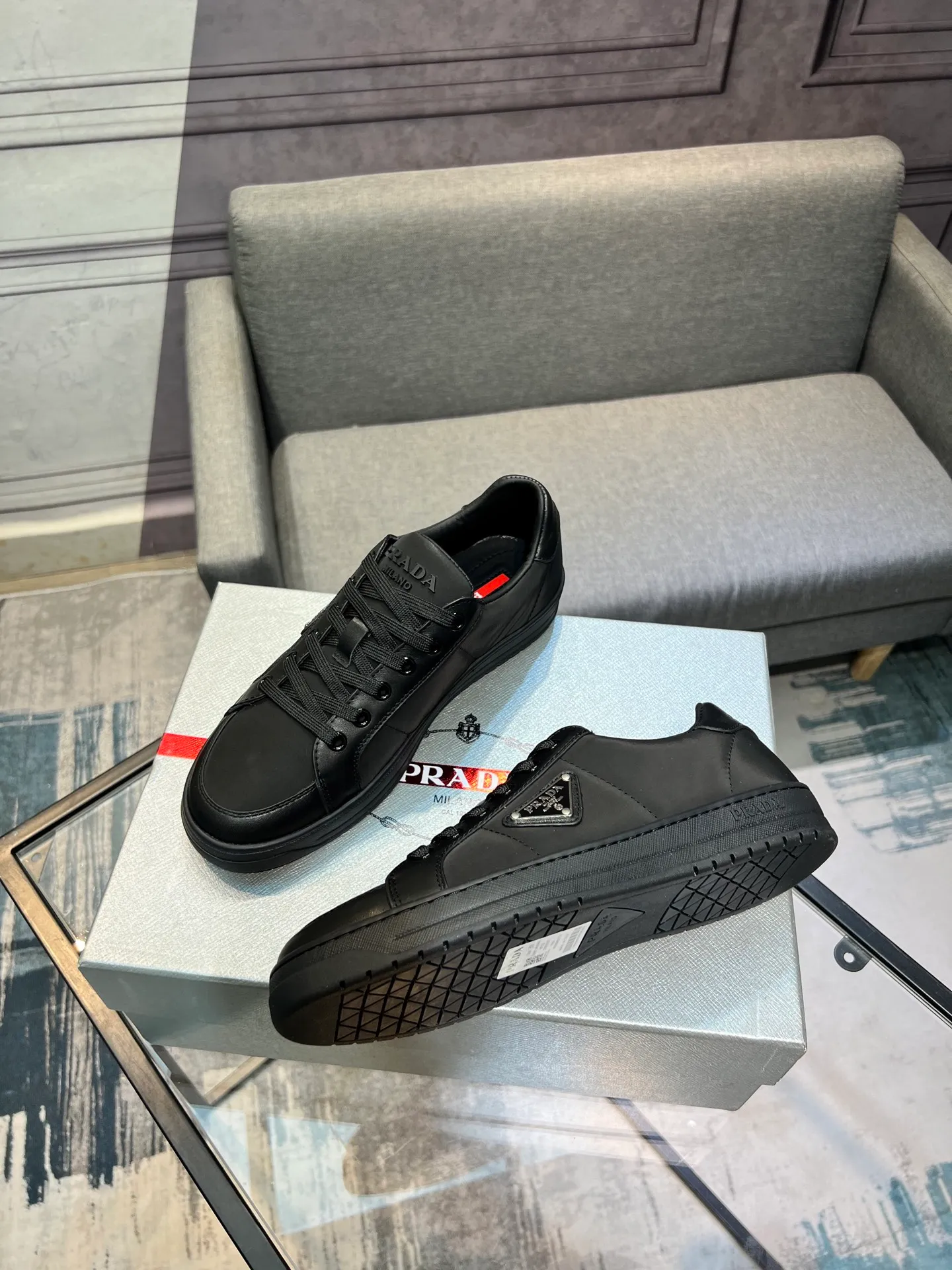 Men's shoes 💰540 [PRADA] Men's shoes are popular in the counter, official website synchronization, 1 high-quality shipment ✔️ Original frosted cowhide + cowhide lining, 1🆚1 replica, original sole, 38-45 (45 customized, non-refundable)